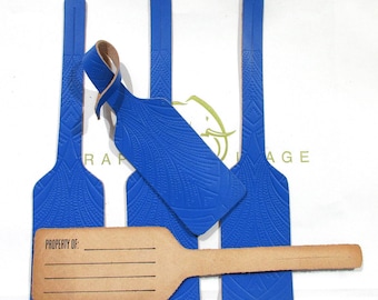 Vachetta Leather Luggage Tags Set of Five Tie On Wrap Style