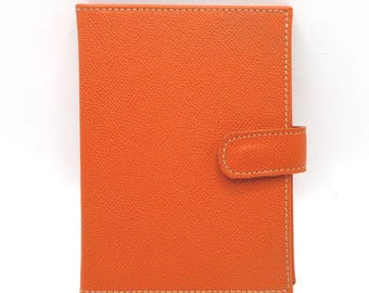 Small  Leather Photo Booklet Brag Book Holds 20 4x6 Photos Orange