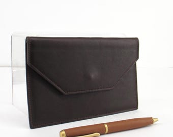 Vintage Leather Envelope 4"x7" with Snap Brown