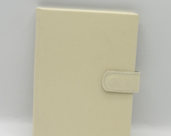 Small Photo Booklet Brag Book Leather Holds 20 4x6 Photos Ivory Saffiano