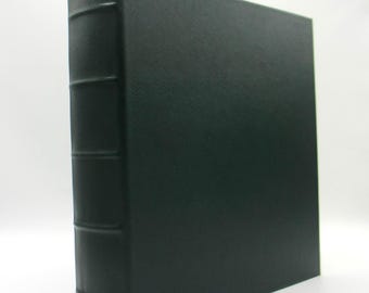 Leather Photo Album 9x11 Window Frames Holds 72 Photos Green