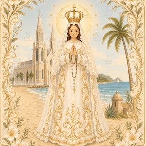 Katholieke kunst van de Maagd van Valle, Venezolaanse devotie, religieuze prent (digitale download)