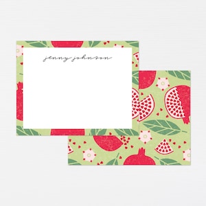 Papelaria de romã · Presente de monograma vermelho de fruta · Cartões personalizados de romã · Presente de madrinha · Presente de aniversário · DIGITAL OU IMPRESSO