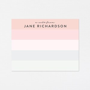 Pastell Ombre Briefpapier · Pink Grau Personalisierte Dankeschön · Benutzerdefinierte Grußkarten · Bunt gestreiftes maßgeschneidertes Briefpapier-Geschenkset · GEDRUCKT