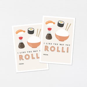 Etichette di San Valentino per bambini di sushi · Etichette stampabili per San Valentino in classe · Tag di San Valentino Kawaii Food Download immediato Regalo bomboniera · FILE DIGITALE