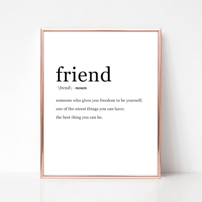 Friend Definition Print Friendship Printable Quote Friend  Etsy