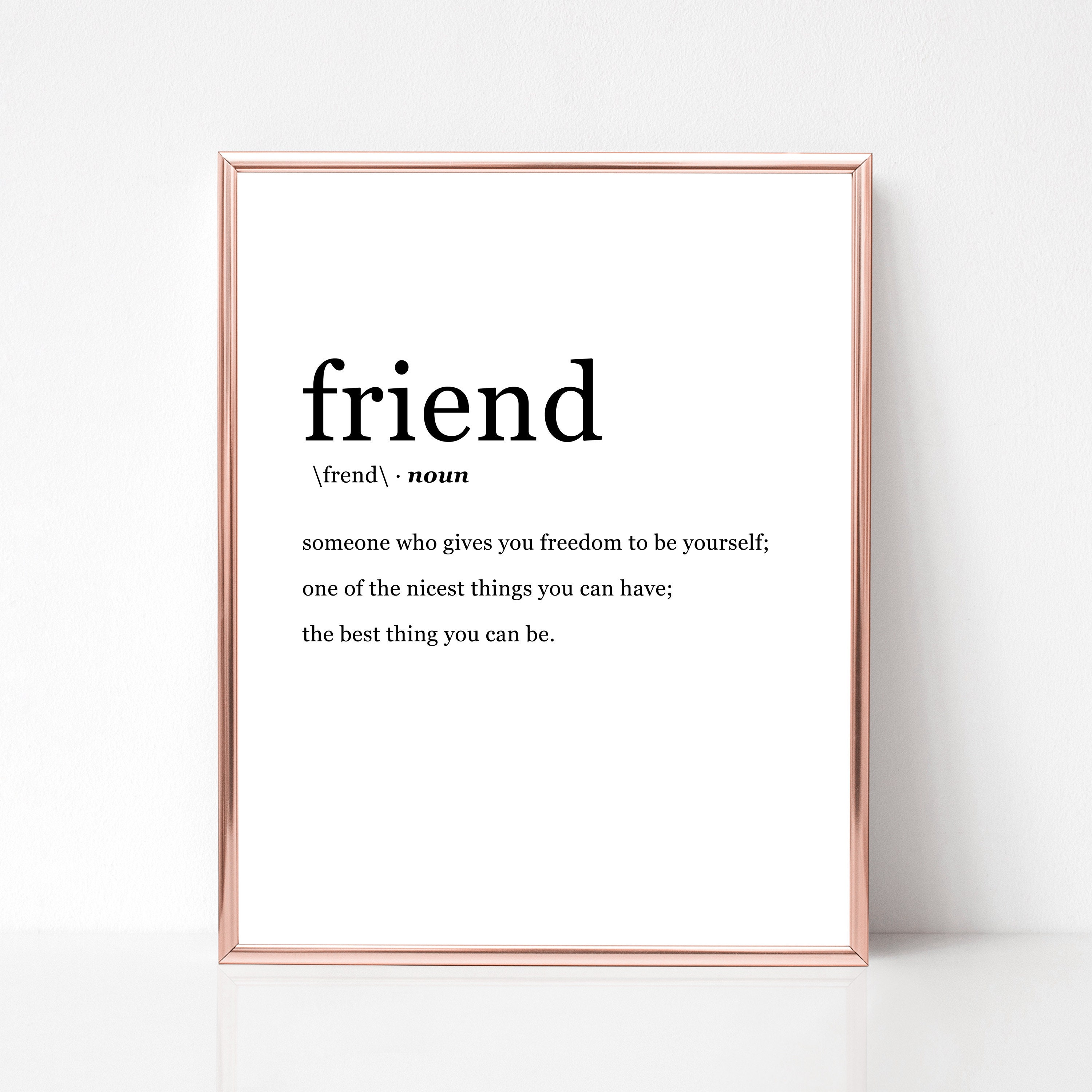Friend Definition Print Friendship Printable Quote Friend Etsy