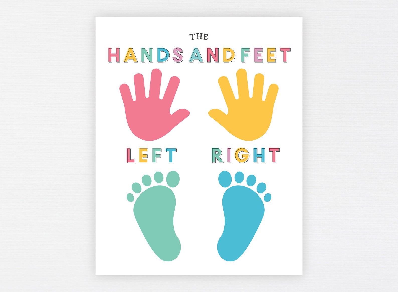 Body Parts Left & Right Learning Education Printable Hands Etsy