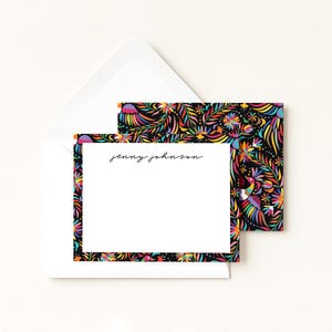 Mexican Otami Floral Stationery · Monogram Gift · Custom Notecard Gift Set · Christmas Gift · Fiesta Bespoke Stationery · DIGITAL OR PRINTED