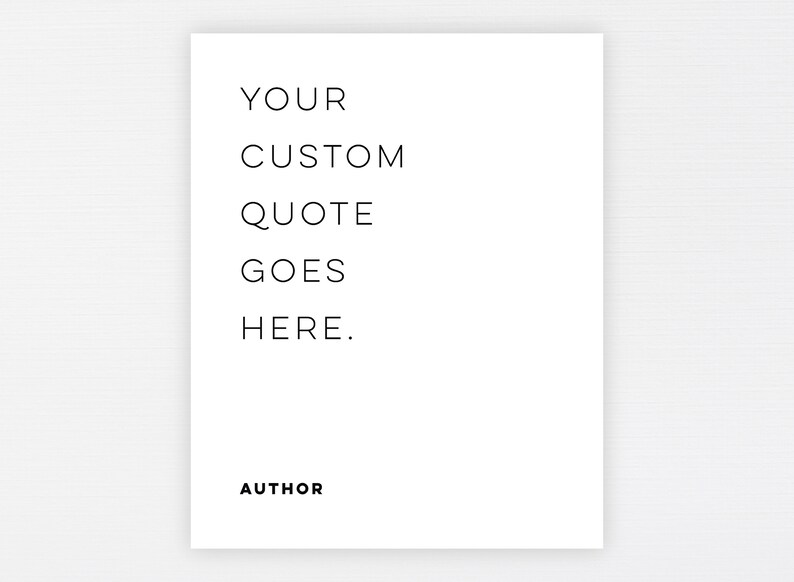 Custom Quote Print Custom Author Quote Printable Etsy
