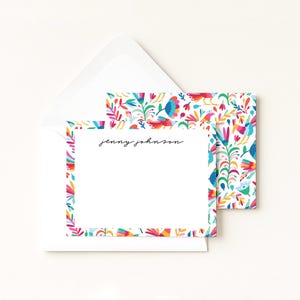 Mexican Otami Stationery · Fiesta Floral Monogram Gift · Custom Notecard Gift Set · Christmas Gift · Bespoke Stationery · DIGITAL OR PRINTED
