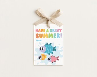 フィッシュスクールは夏休み！夏がやってきた！ · O-Fish-Ally 夏休み最終日タグ · 学年末のプレゼント · 先生への感謝の気持ちを表す印刷用テンプレート