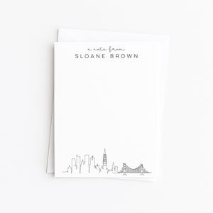San Francisco Stationery · Custom Sf Travel Notecards · Minimal Monogrammed Gift Set · Bespoke California Stationery · DIGITAL OR PRINTED