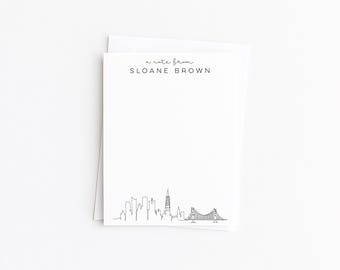 San Francisco Stationery · Custom Sf Travel Notecards · Minimal Monogrammed Gift Set · Bespoke California Stationery · DIGITAL OR PRINTED
