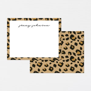 Leopard Print Bespoke Stationery Set · Personalized Notecards · Modern Card Present for Mom Teacher Christmas Friend · DIGITAL OR PRINTED