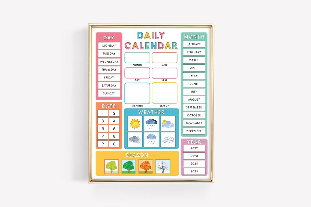 Child Calendar Printable · Montessori Preschool Classroom Educational ...