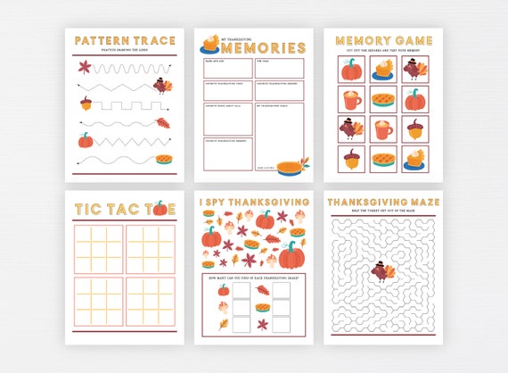 Thanksgiving Educational Activity Bundle Fall Preschool