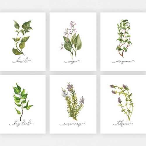 Set of 3 Botanical Prints Leaves Wall Art Decor Printable - Etsy