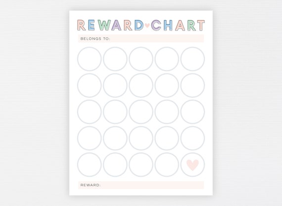 Chore Reward Chart Printable Chore Chart Chore or Potty | Etsy