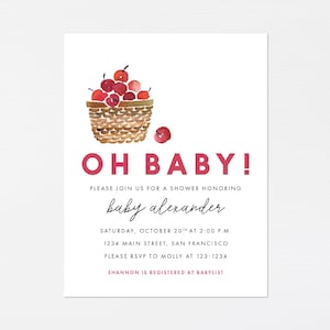 Apple Shower Invitation · Fall Apple Orchard · Oh Baby Shower Invite · Simple Apple Baby Shower Theme · DIGITAL OR PRINTED