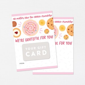 Cookie Geschenkkartenhalter · Lehrer Krankenschwester Mitarbeiter Coach Wertschätzung Geschenk Cookie Geschenkanhänger · Druckbare Geschenkkartenhülle · Dankeschön-Tag