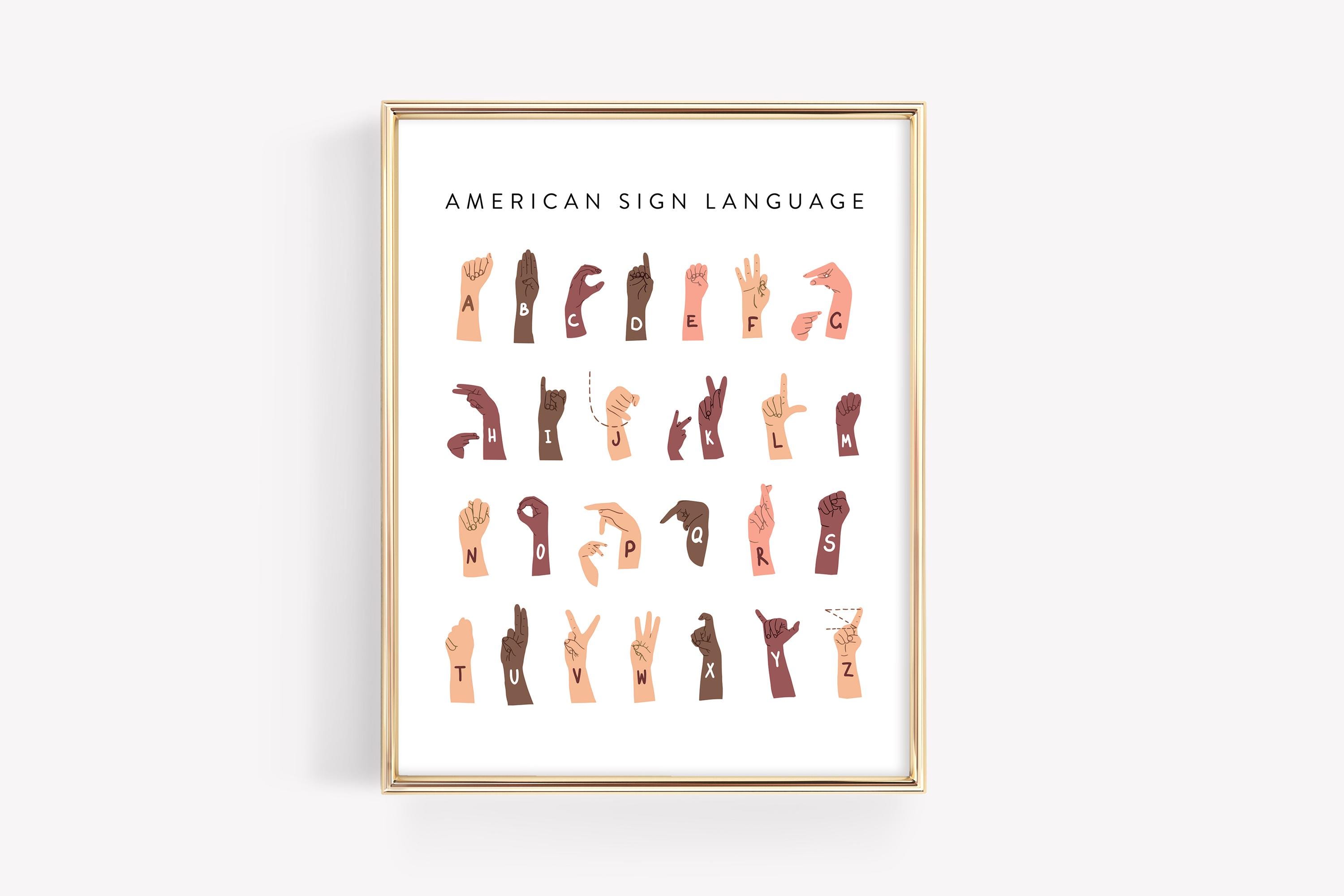 Amerikaanse gebarentaal ASL-poster · Alfabetonderwijsafdruk ·  Thuisonderwijs Montessorimateriaal downloaden klaslokaal · DIGITAAL BESTAND  - Etsy België, image size:3000x2000