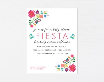 Uitnodiging fiestashower · Mexicaanse bloemenbabyshoweruitnodiging · Simple Taco Bout a Baby · Thema fiesta-babyshower · DIGITAAL OF GEDRUKT