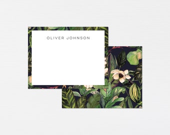 Botanical Orchid Stationery · Magnolia Bespoke Stationery Gift Set · Custom Notecards Monogrammed Tropical Floral Gift · DIGITAL OR PRINTED