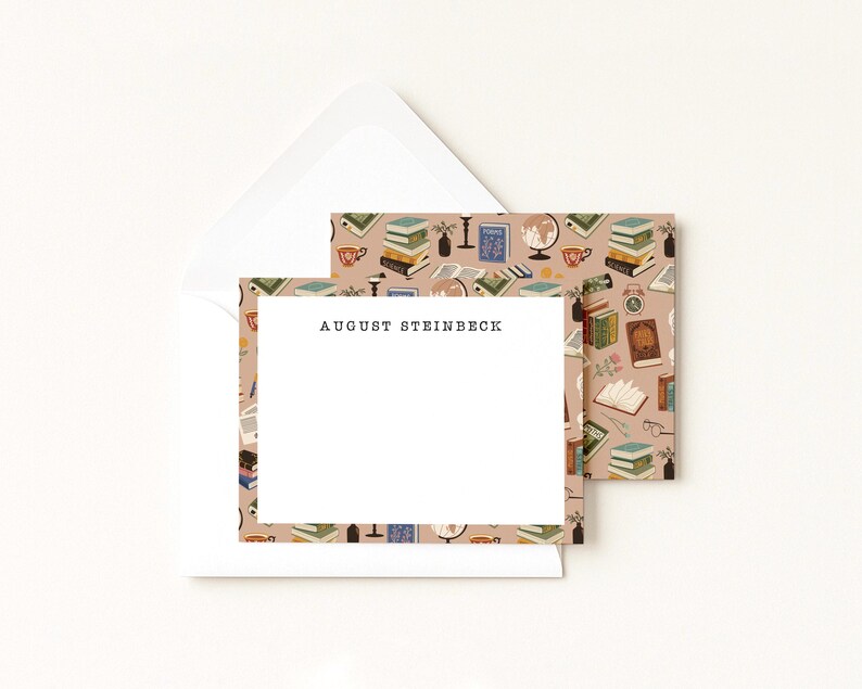 Book Stationery · Globe Tea Monogram Gift · Custom Bibliophile ...