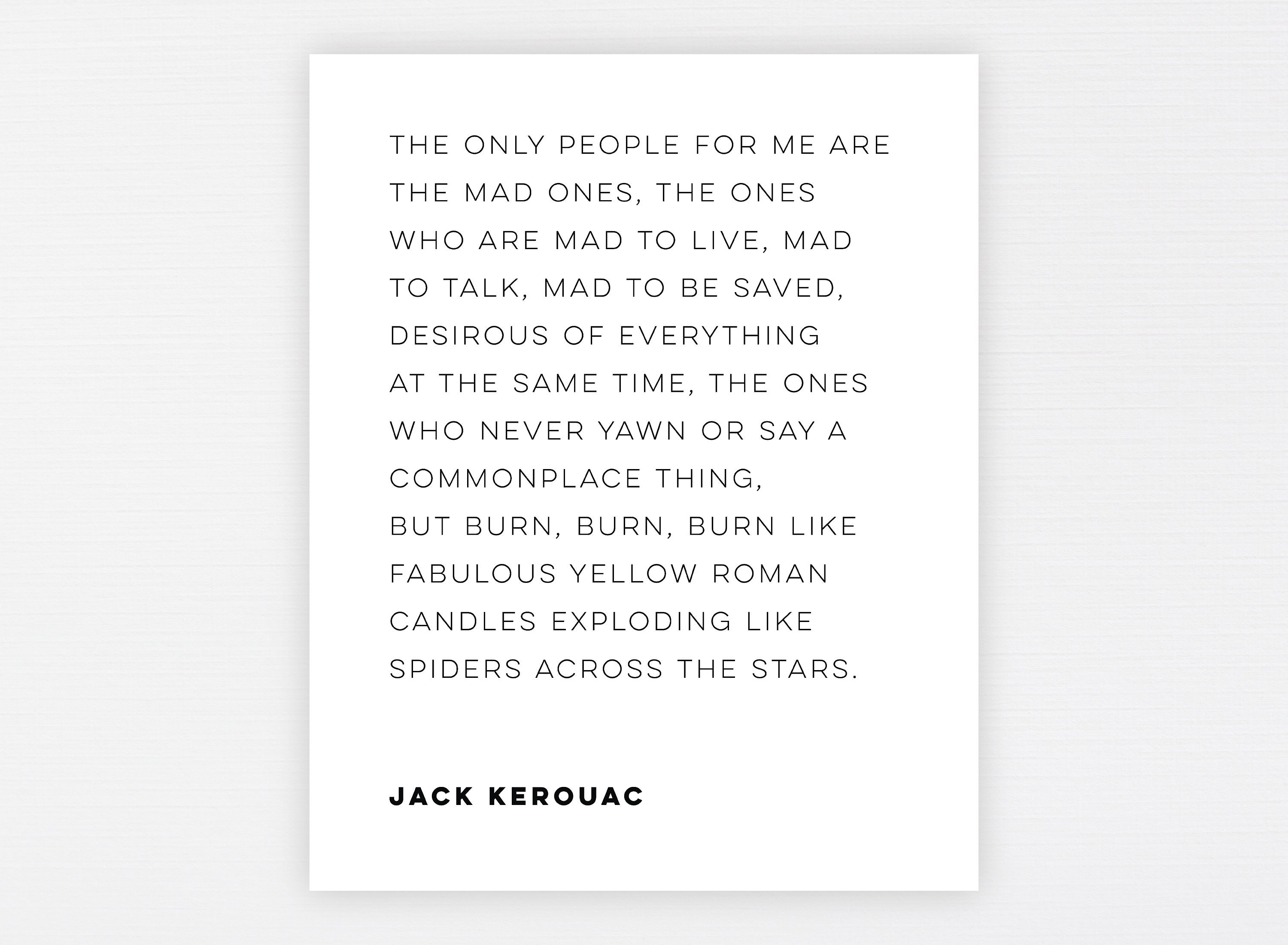 Citation De Jack Kerouac Sur La Citation De Route Seuls Etsy Canada