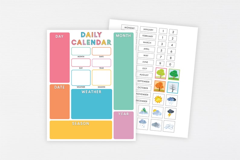Child Calendar Printable Montessori Preschool Classroom | Etsy
