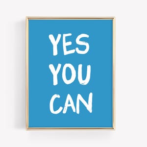 Yes You Can Art Print · Affirmation Poster · Colorful Mantra Bar Cart Art · Motivational Feminist Inspirational Home Decor · DIGITAL FILE