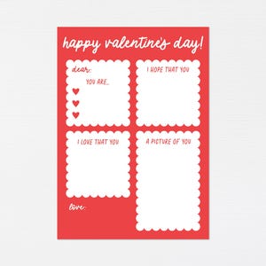 Valentinstag füllen die leere Karte aus · druckbare Kinder Valentinstag · Mama Papa Großeltern glücklich Valentinstag Wertschätzung Tag · DIGITALE DATEI