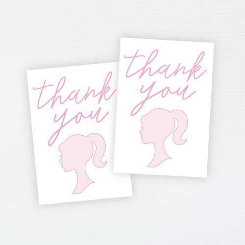 Barbie Thank You Tags Gold Pink Barbie Gift Tags Printable Etsy