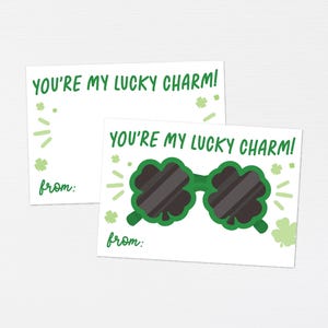 Shamrock Sunglass Tags · Happy St. Patrick’s Day Sunglasses Printable Kids Classroom Favor · Lucky Gift Tag Instant Favor · DIGITAL FILE