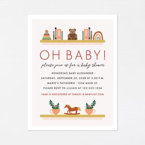 Invito per baby shower Boho · Invito per baby shower arcobaleno · Invito per giocattoli per bambini · Tema per baby shower neutro semplice e terroso · DIGITALE O STAMPATO
