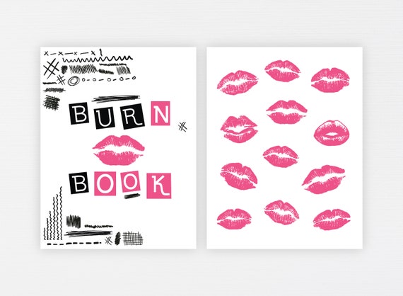 Burn Book Printable · Mean Girls Inspired Bachelorette Party Decor · Burn  Book Journal Cover · Birthday Party Art Print · DIGITAL FILES