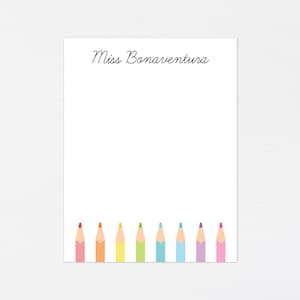 Professeur de papeterie personnalisée · Cadeau de fin d'année · Cartes de correspondance personnalisées aux crayons de couleur · Ensemble cadeau minimaliste Papeterie sur mesure
