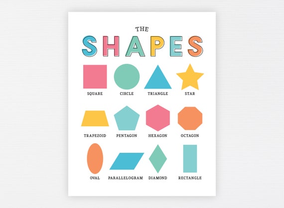 Jeg vil have Byg op rack Geometric Shapes Printable Montessori Education Poster - Etsy