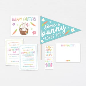 Easter Bunny Letter Kit · Good Egg Member Certificate · Happy Easter Pennant Flag · Spring Decor Printables · Bunny Bait Kids School Tags
