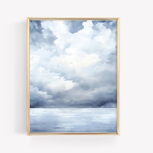 Impression d&#39;art peinture mer orageuse · vintage mer nuit imprimable · vagues sombres de l&#39;océan sombres de mauvaise humeur art de salon · cadeau d&#39;impression de chariot de bar · fichier numérique