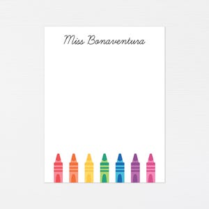 Papeterie personnalisée pour professeur · Cadeau de fin d'année · Cartes de correspondance personnalisées aux crayons de couleur · Ensemble cadeau minimaliste Papeterie sur mesure