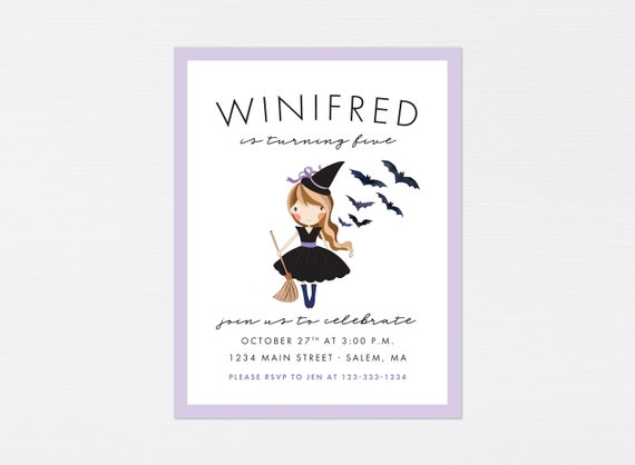 Witch Invitation · Halloween Birthday Costume Party Invite · Modern Kid School Party Invite · Printable Halloween Party · DIGITAL OR PRINTED