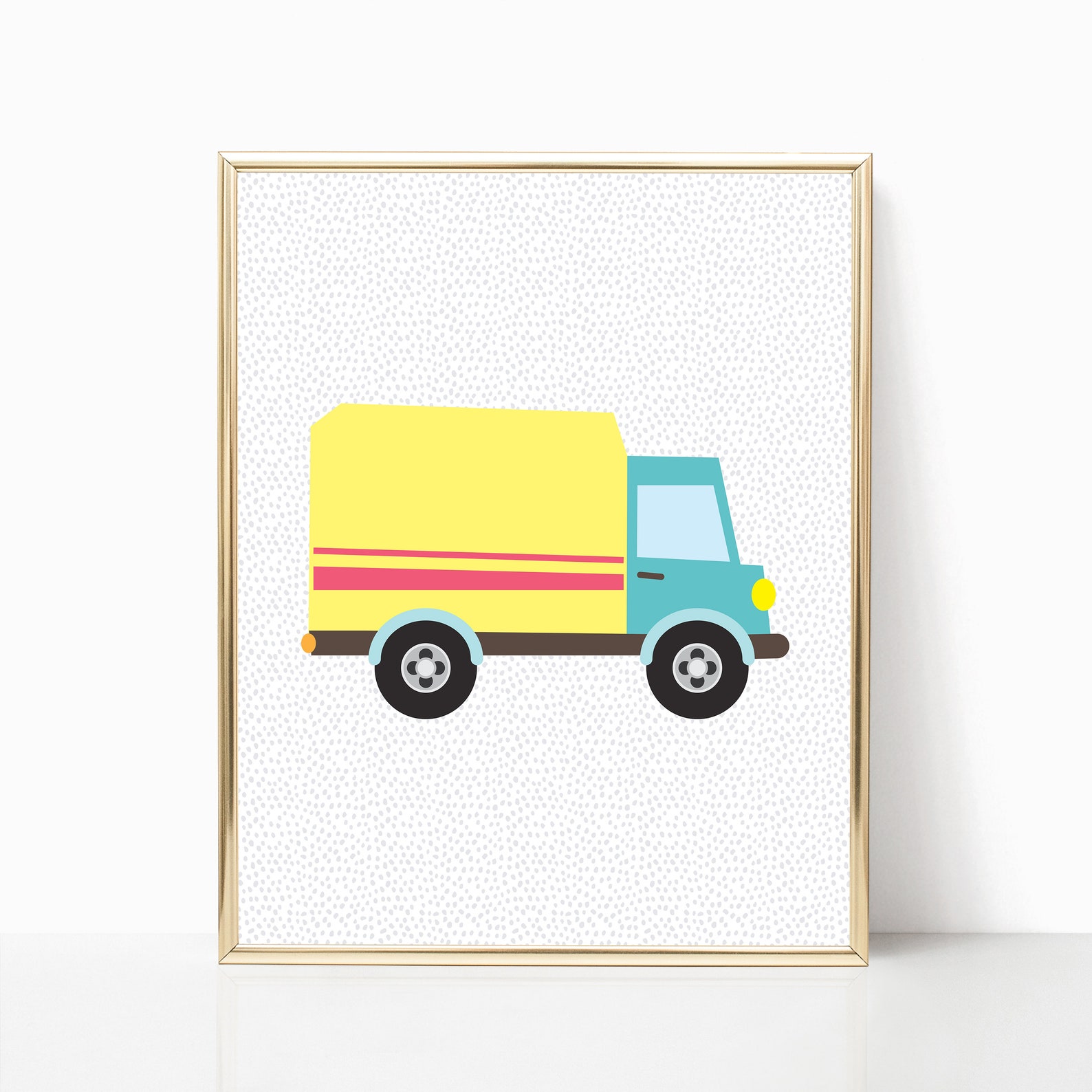 Transportation Print Set Police Car Taxi Cab Fire Truck | Etsy