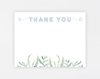 Under the Sea Thank You Card · Ocean Animal Thank You Stationery · Bubbles Water Birthday Baby Shower Modern Printable · DIGITAL FILE