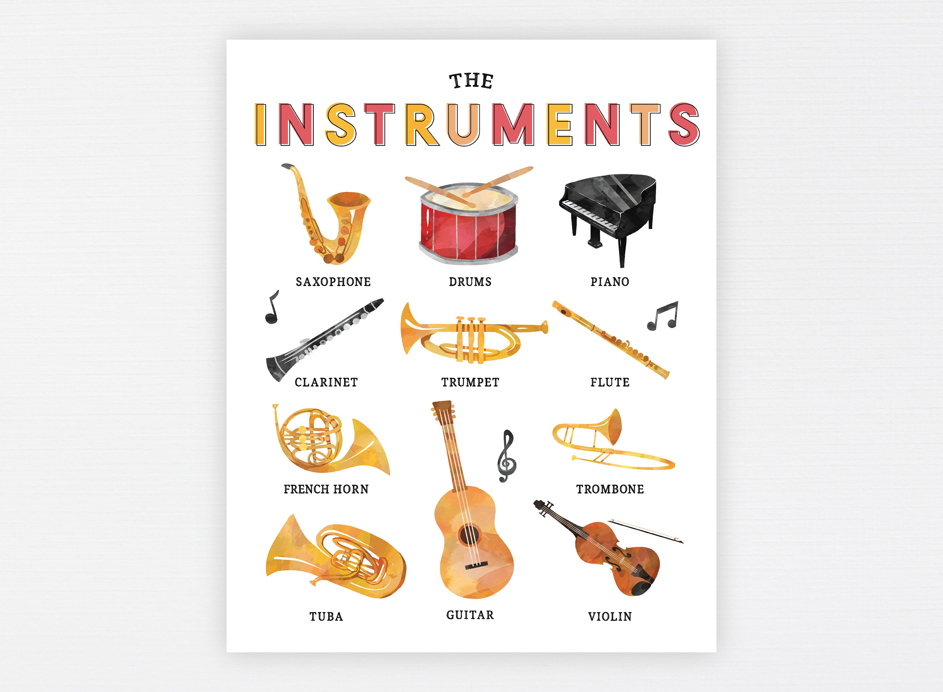 Musical Instruments Education Printable Music Homeschool Etsy
