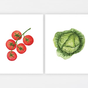 Vegetable Prints Set of 9 Modern Kitchen Decor Veggies Printable ...
