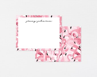 Papeterie flamant rose · Cadeau monogramme nautique oiseau · Cartes de correspondance personnalisées flamant rose · Cadeau d'anniversaire rose pour demoiselle d'honneur · NUMÉRIQUE OU IMPRIMÉE