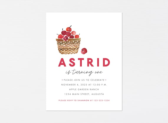 Apple Birthday Invitation · Apple of Our Eye Invite · Modern Apple Orchard Invite · Apple Shower · Fall First Birthday · DIGITAL OR PRINTED