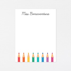 Professeur de papeterie personnalisée · Cadeau de fin d'année · Cartes de correspondance personnalisées aux crayons de couleur · Ensemble cadeau minimaliste Papeterie sur mesure
